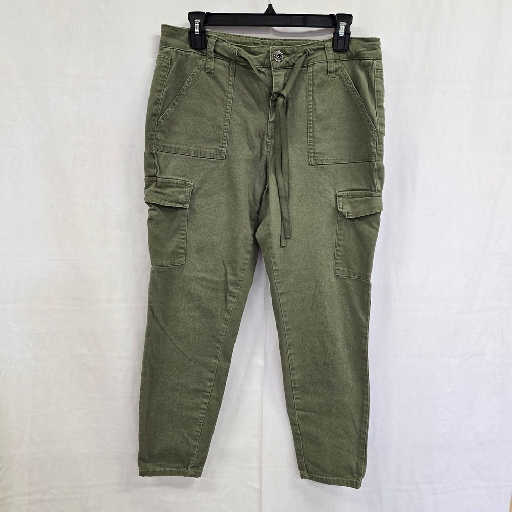 Hydraulic Nolita Women Olive Green Cargo Pants Drawstring Utility Slim Leg Sz 12